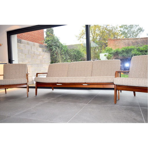 Vintage living room set by Arnne Vodder 1950 solid teak 3 pieces 