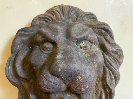 19th Century Cast Iron Gargoyle Lion's Head