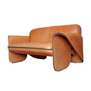 Vintage DS-125 2-seater leather sofa by Gerd Lange for De Sede, Switzerland 1978