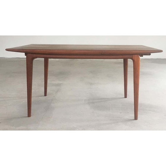 Image 1 of Vintage Expandable Teak Dining Table by Slagelse Mobler for Alfred Christensen Danish 1950s