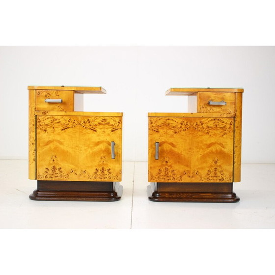 Image 1 of Pair of vintage night stands by Jindřich Halabala for Up závody, Czechoslovakia 1950s