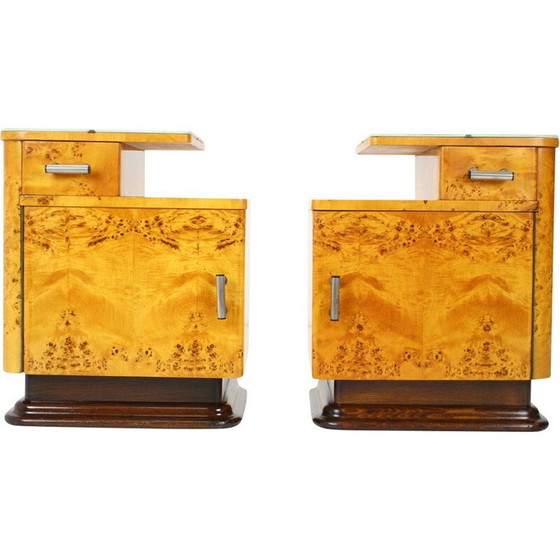 Image 1 of Pair of vintage night stands by Jindřich Halabala for Up závody, Czechoslovakia 1950s
