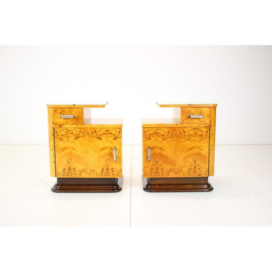 Image 1 of Pair of vintage night stands by Jindřich Halabala for Up závody, Czechoslovakia 1950s