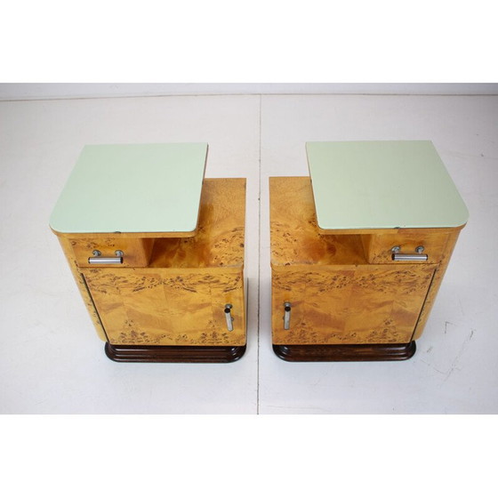 Image 1 of Pair of vintage night stands by Jindřich Halabala for Up závody, Czechoslovakia 1950s