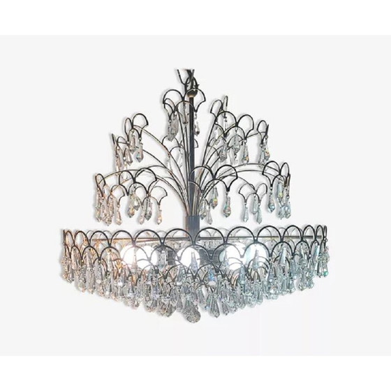 Image 1 of Vintage Italian crystal chandelier, 1960s