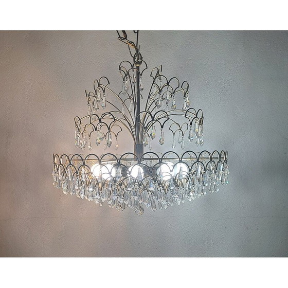 Image 1 of Vintage Italian crystal chandelier, 1960s