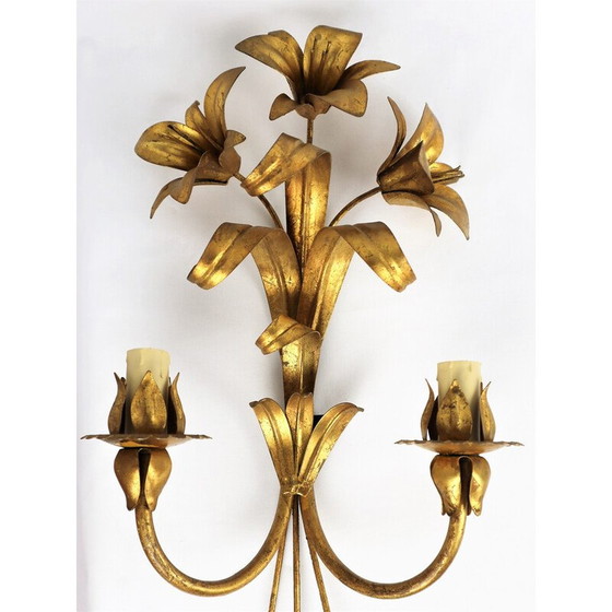 Image 1 of Coppia di lampade da parete vintage in metallo dorato, 1960