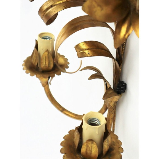 Image 1 of Coppia di lampade da parete vintage in metallo dorato, 1960