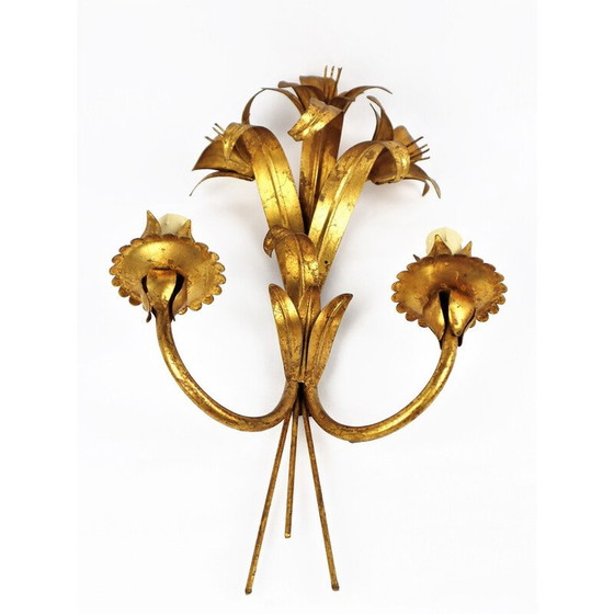 Image 1 of Coppia di lampade da parete vintage in metallo dorato, 1960