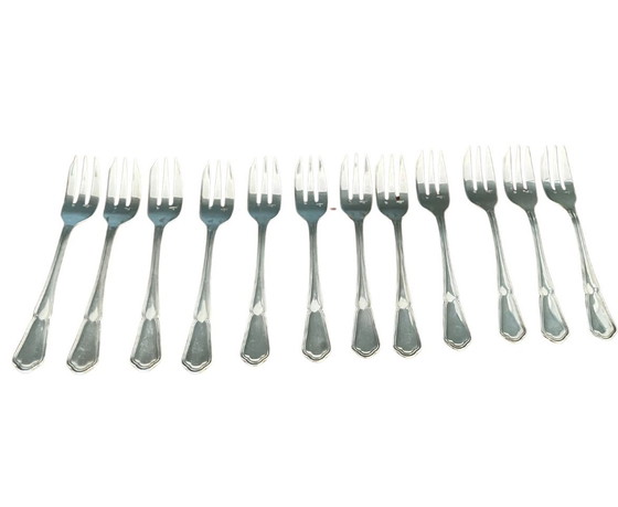 Image 1 of Set Of 12 Ercuis Silver Plated Cake Forks