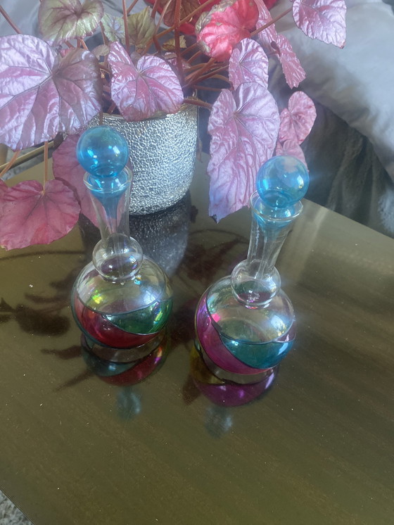 Image 1 of 2 Italian Art Glass Bottles