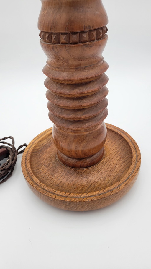 Turned Wood Lamp Stand Style Charles Dudouyt