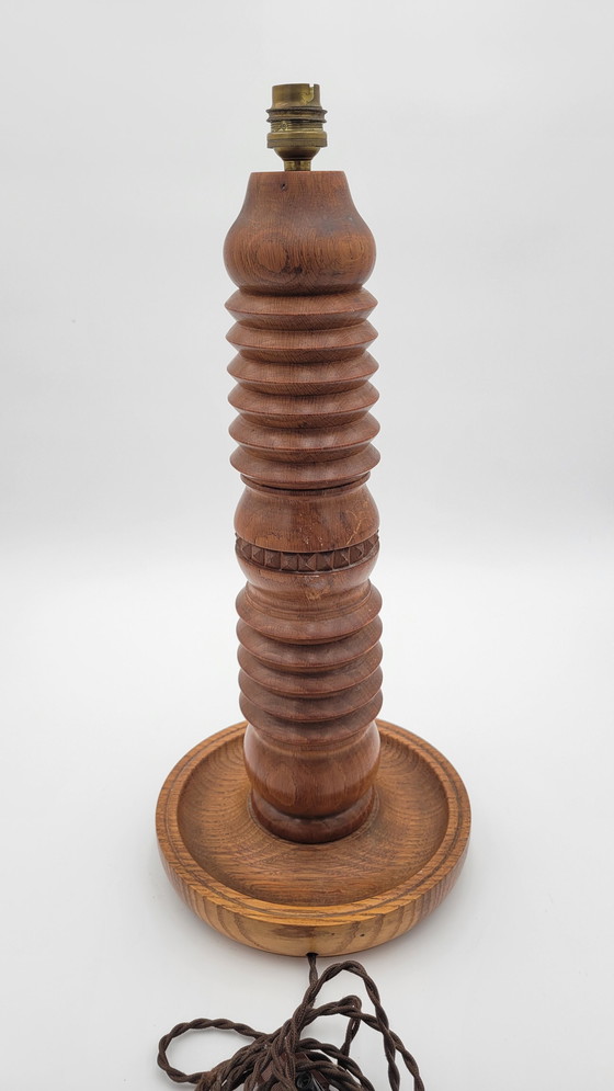 Image 1 of Turned Wood Lamp Stand Style Charles Dudouyt