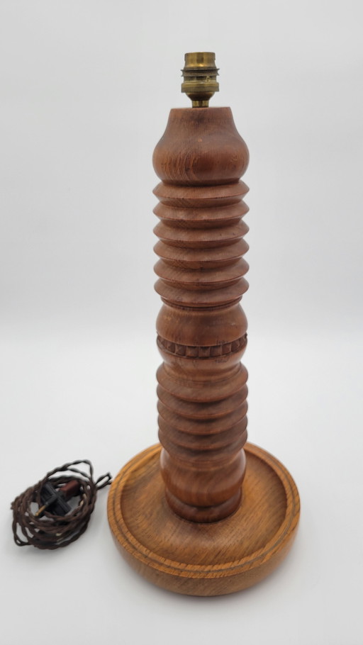 Turned Wood Lamp Stand Style Charles Dudouyt