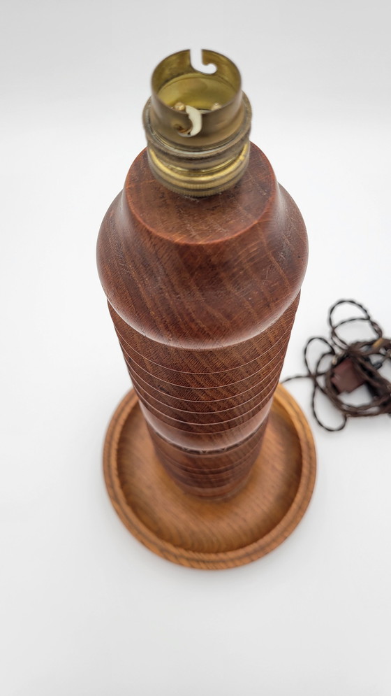 Image 1 of Turned Wood Lamp Stand Style Charles Dudouyt