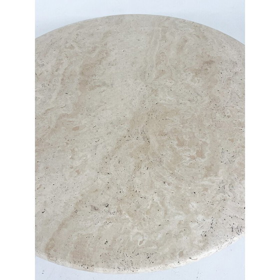 Image 1 of Vintage round travertine coffee table, Italy