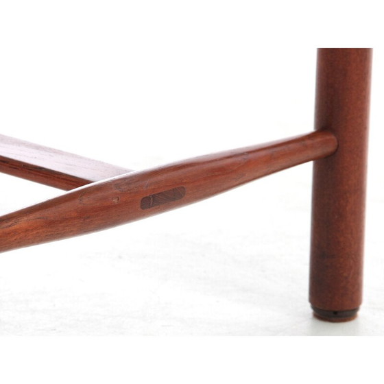 Image 1 of Poggiapiedi vintage in teak e pelle di Kurt Olsen