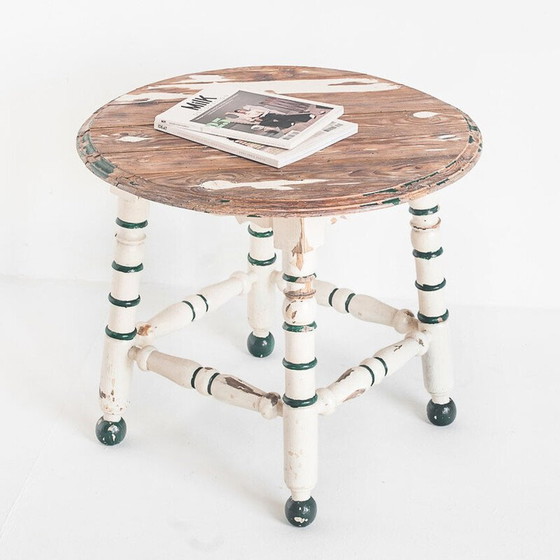 Image 1 of Set of 3 vintage armchairs in wood and braided rope with a matching table, Spain 1960