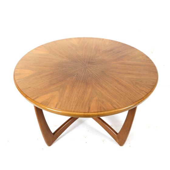Image 1 of Round Vintage Coffee Table With Beautiful Base Made In The 1960s