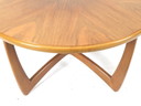 Round Vintage Coffee Table With Beautiful Base Made In The 1960s