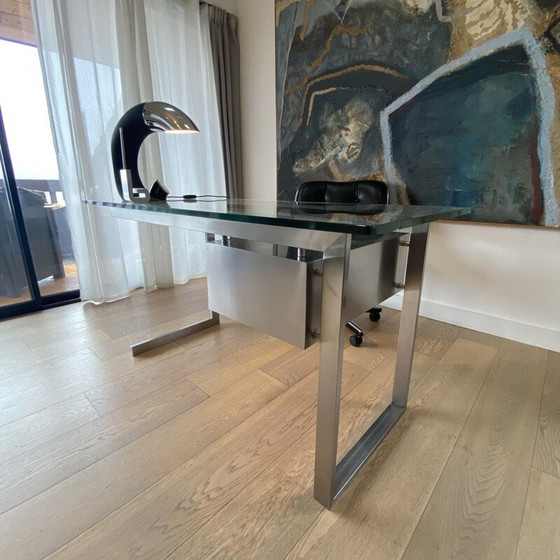 Image 1 of Vintage modernist desk by Paul Legeard for Dom, France 1970