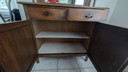 Vintage Buffet Cabinet With Mirror And Glass Cupboards