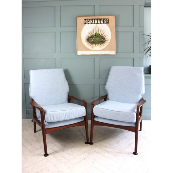Image 1 of Pair of mid century Danish teak armchairs by Fred Lowen