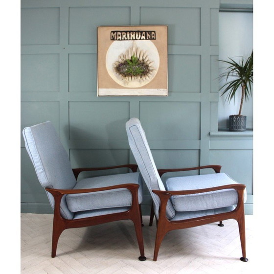 Image 1 of Pair of mid century Danish teak armchairs by Fred Lowen