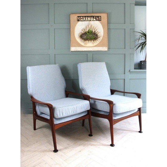 Image 1 of Pair of mid century Danish teak armchairs by Fred Lowen