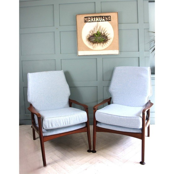 Image 1 of Pair of mid century Danish teak armchairs by Fred Lowen