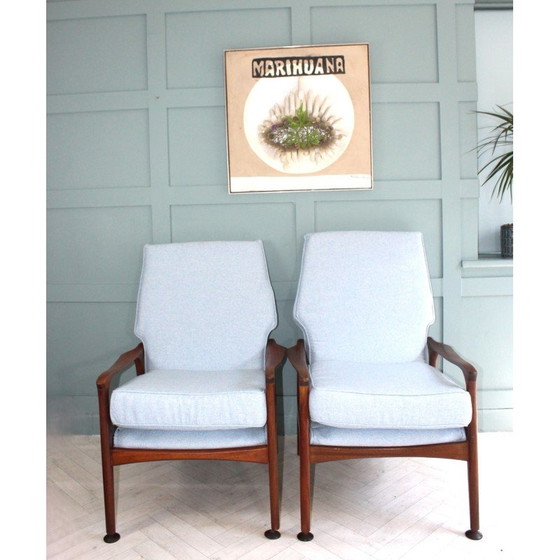 Image 1 of Pair of mid century Danish teak armchairs by Fred Lowen
