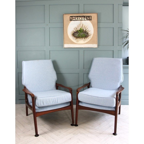 Image 1 of Pair of mid century Danish teak armchairs by Fred Lowen