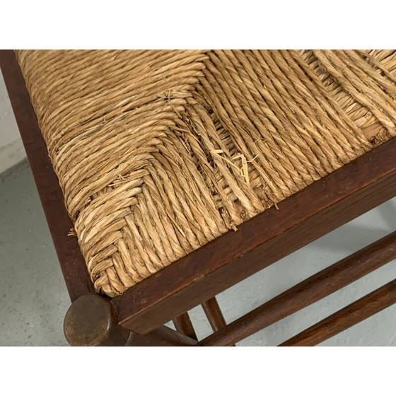 Image 1 of Vintage straw stool 1950s