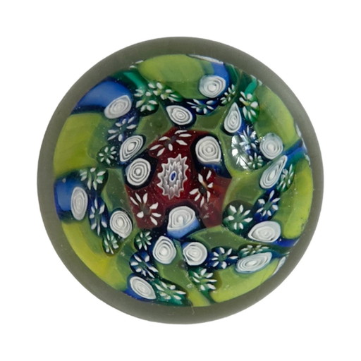 Fatto a mano - Millefiori - Presse Papier / Fermacarte - Decorazione floreale - contrassegnato in basso