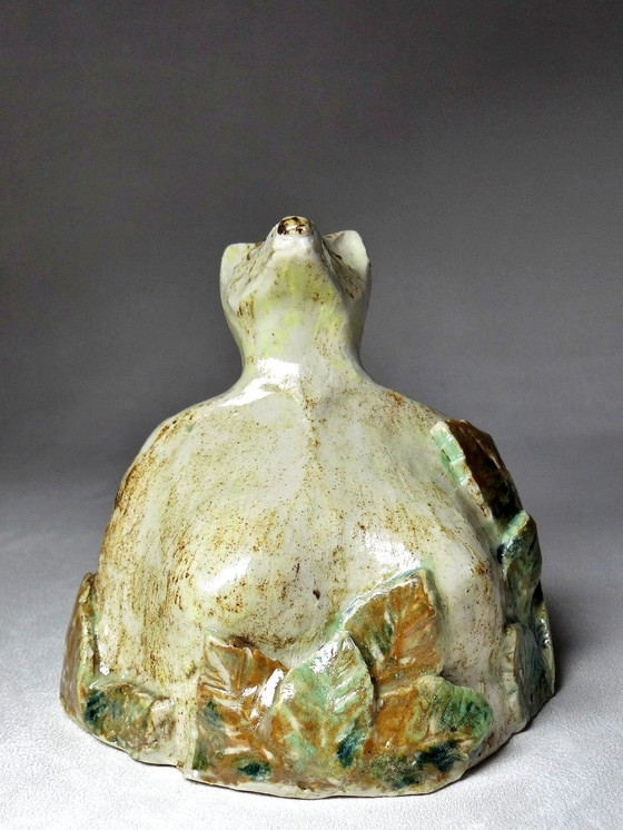 Image 1 of Small Anthropomorphic Animal Bust Handmade Ceramics