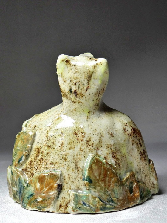 Image 1 of Small Anthropomorphic Animal Bust Handmade Ceramics