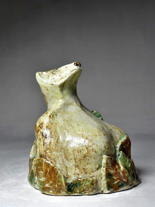 Small Anthropomorphic Animal Bust Handmade Ceramics