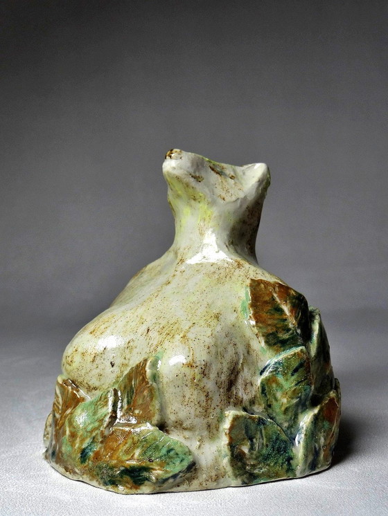 Image 1 of Small Anthropomorphic Animal Bust Handmade Ceramics