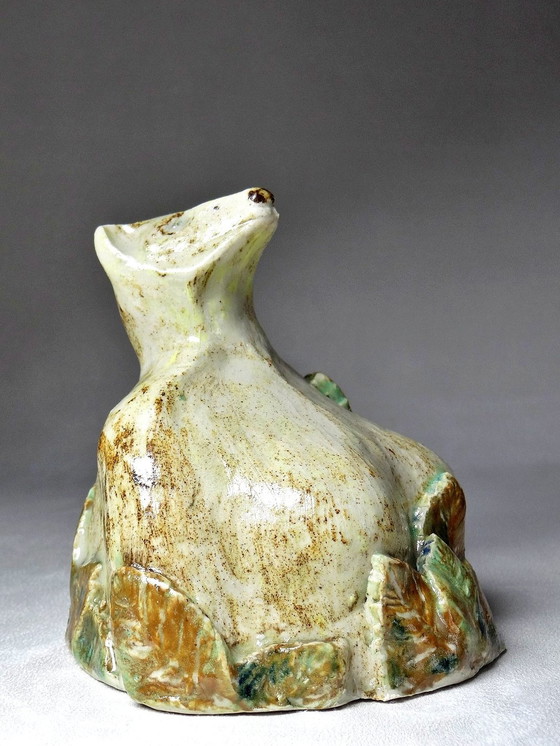 Image 1 of Small Anthropomorphic Animal Bust Handmade Ceramics