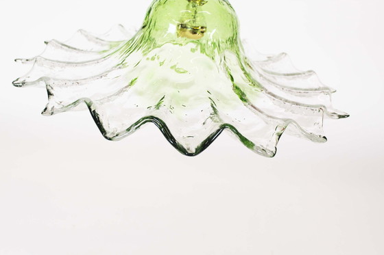 Image 1 of Vintage Italian Glass Pendant Lamp