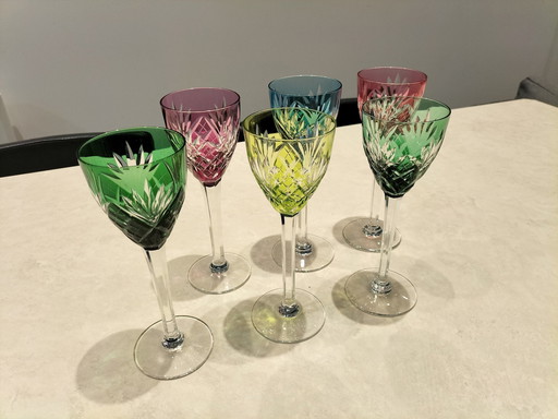 Set Of 6 Saint Louis Chantilly Glasses