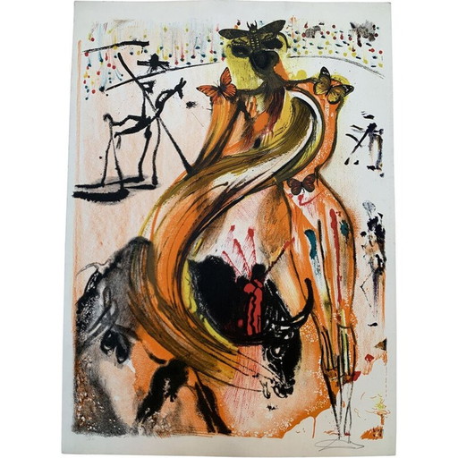 Litografía vintage sobre papel Arches Torero de Salvador Dalí, 1970