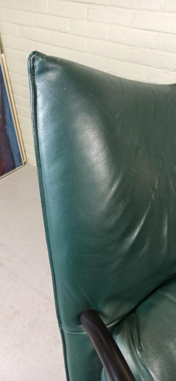 Image 1 of Green Leather Recliner Swivel Chair Fauteuil 