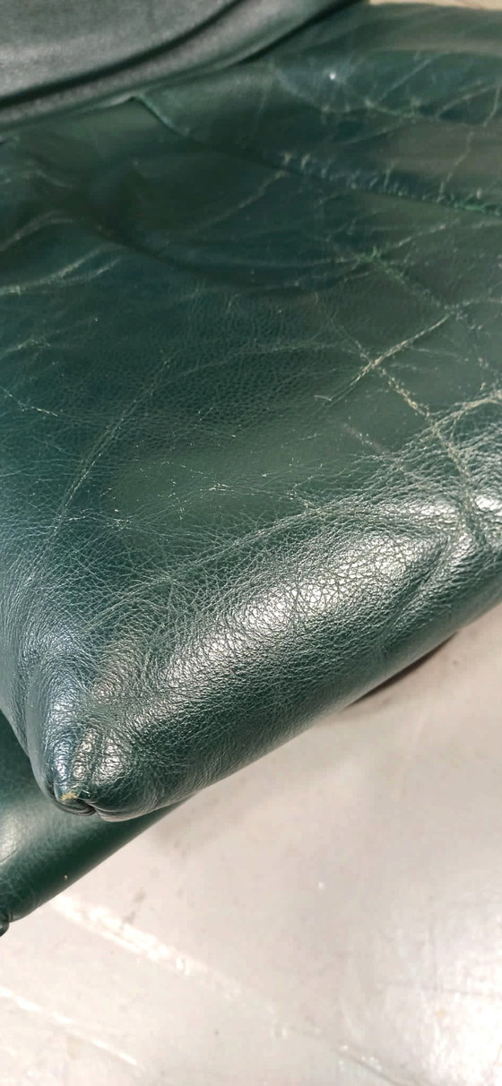 Image 1 of Green Leather Recliner Swivel Chair Fauteuil 