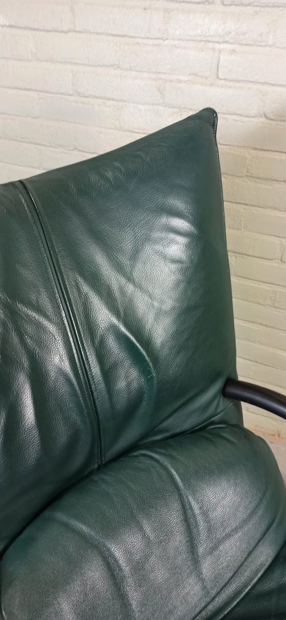 Image 1 of Green Leather Recliner Swivel Chair Fauteuil 