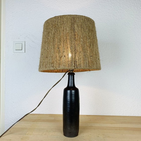 Image 1 of Lampada vintage in arenaria e bottiglia di corda