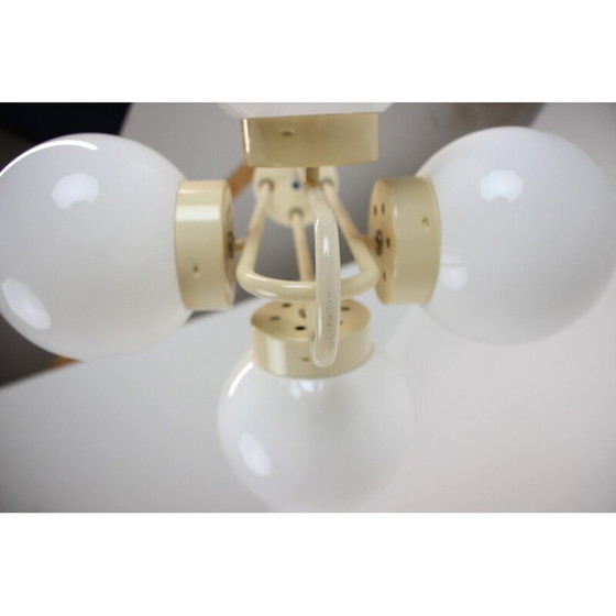 Image 1 of Vintage metal and glass chandelier by Instala Decin, Czechoslovakia 1970