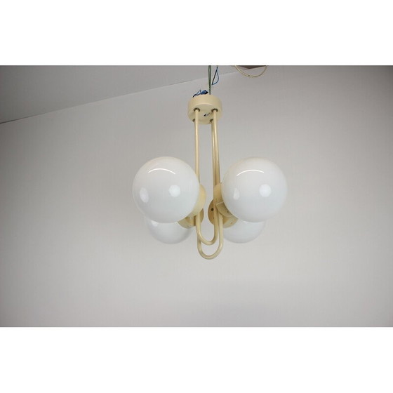 Image 1 of Vintage metal and glass chandelier by Instala Decin, Czechoslovakia 1970