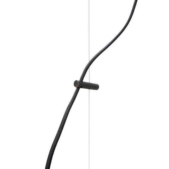 Image 1 of Lampadario vintage in vetro giallo e metallo verniciato nero, Italia 1960