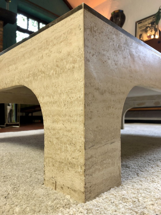 Image 1 of 2x Willy Rizzo travertine coffee tables